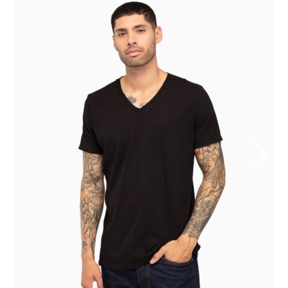 Richer Poorer Black V-Neck Short Sleeve Shirt
